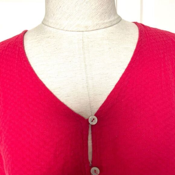 Universal thread tie front button down red top - Picture 4 of 12